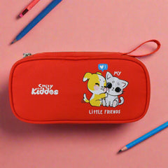 Smily Kiddos Zipper Pencil Pouch Kitty - Red