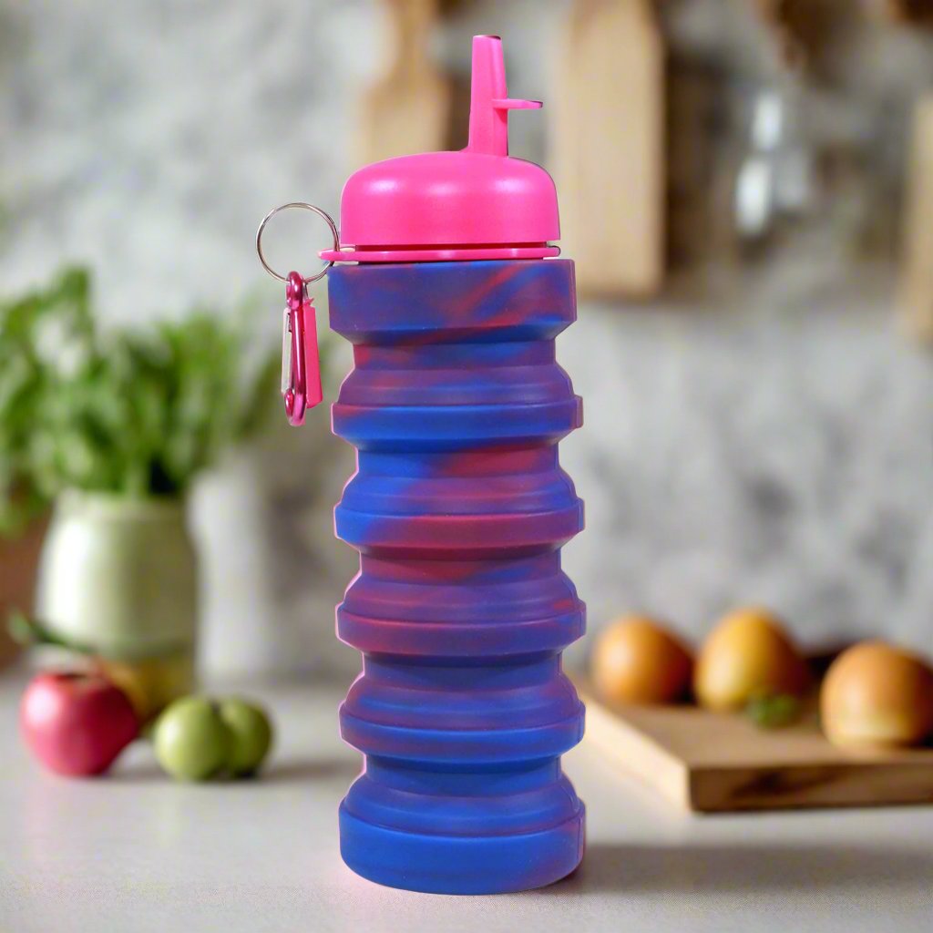 Smily kiddos silicone Pink and Blue Water Bottle