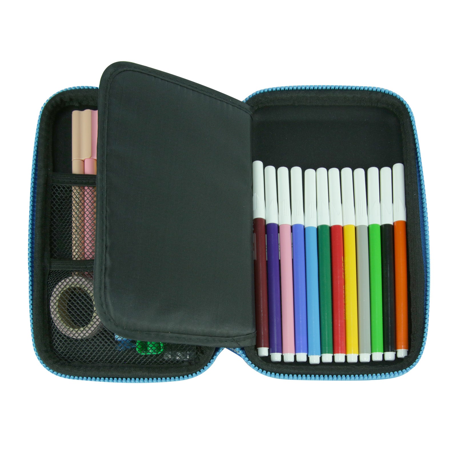 Smily Single Compartment Pencil Case Black