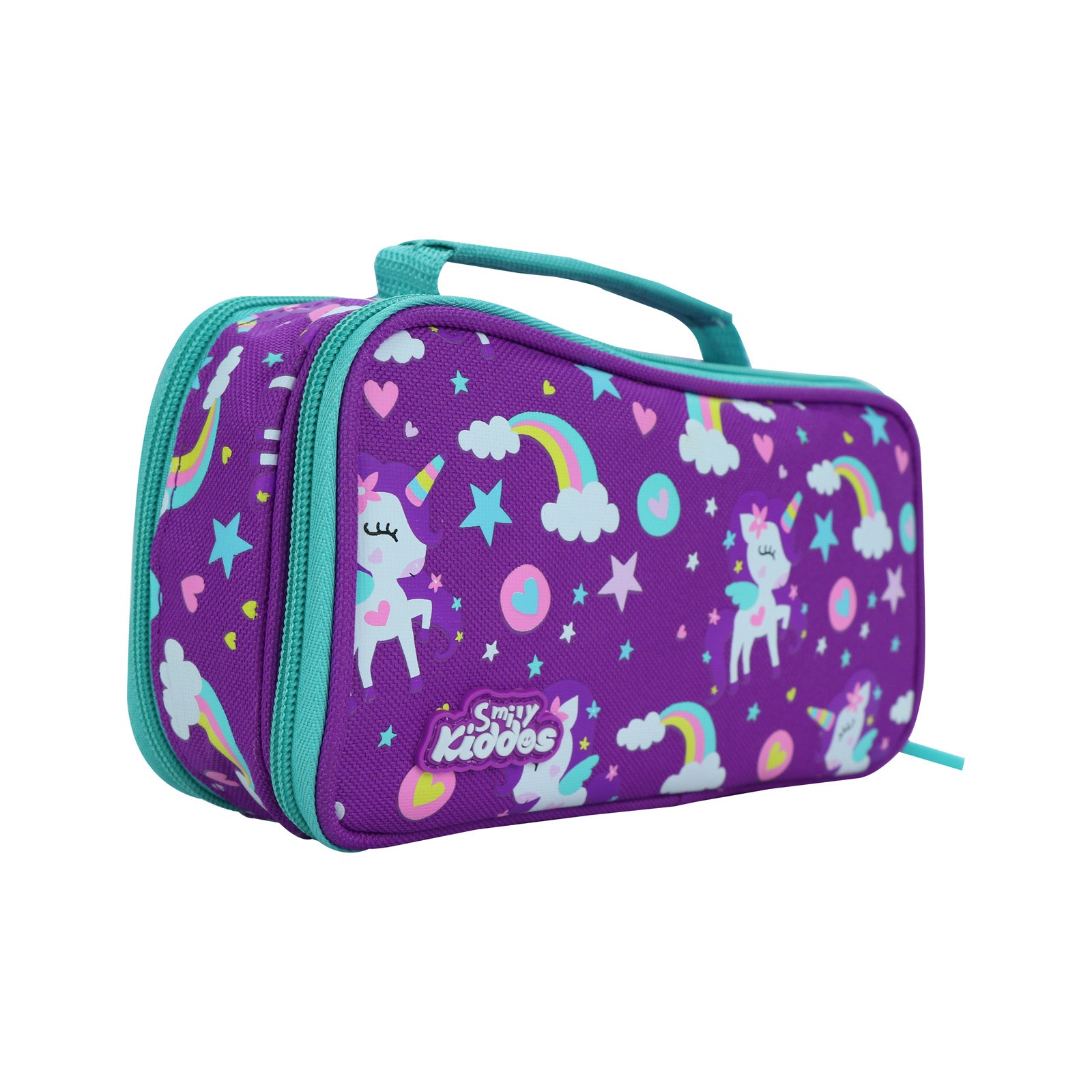 Smily Kiddos Multipurpose Pencil Case Rainbow Unicorn Theme Purple