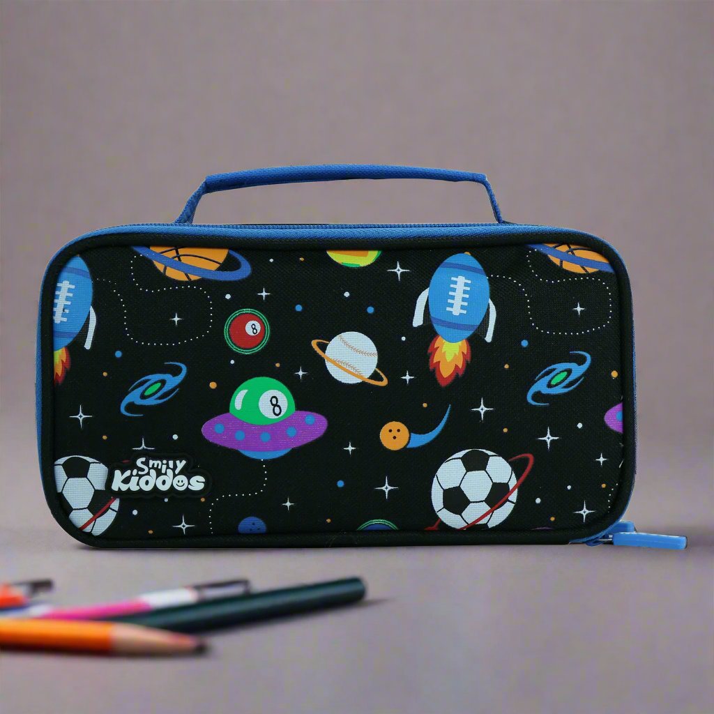 Smily Kiddos Multipurpose Pencil Case Space Theme Black