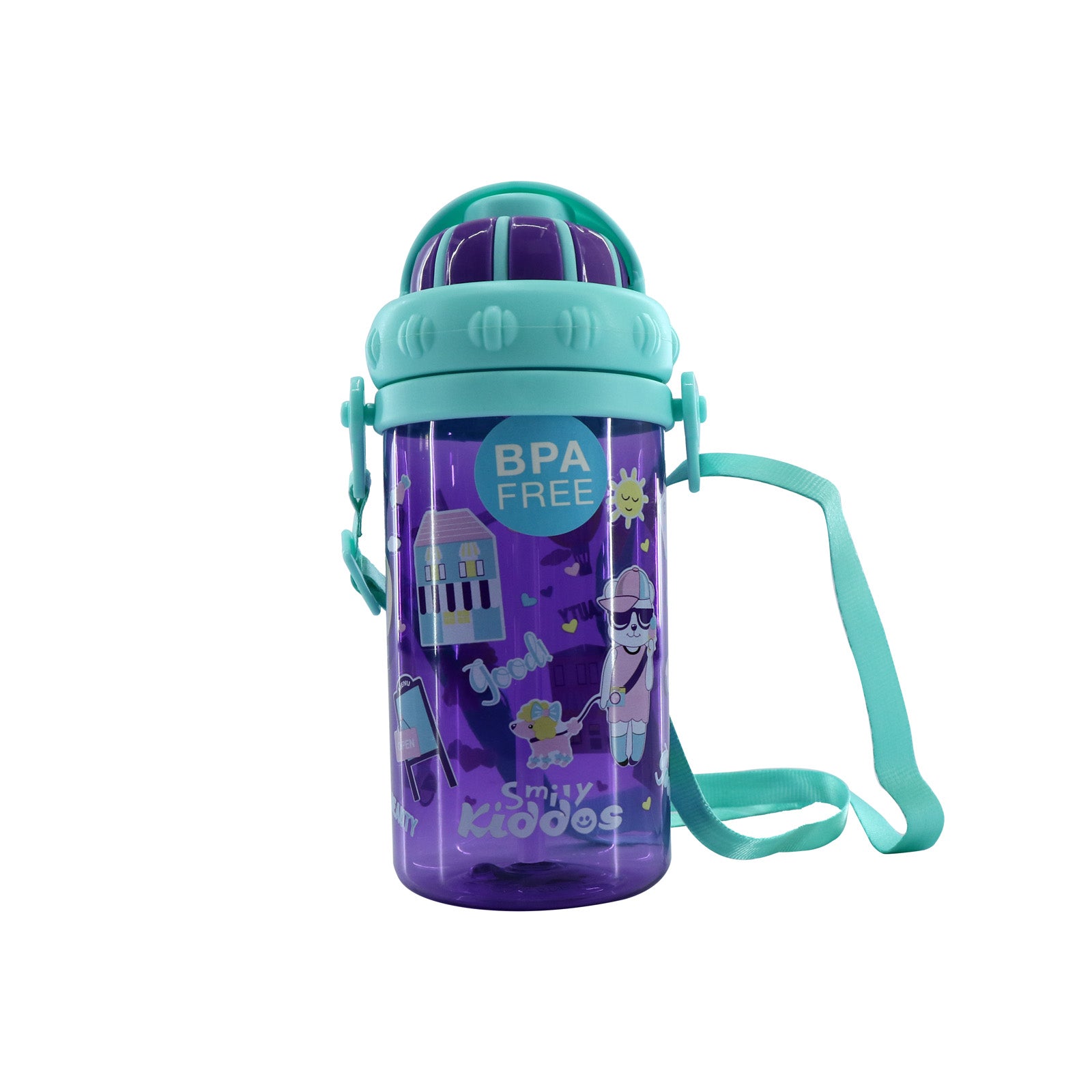 Smily Sipper Water Bottle Purple