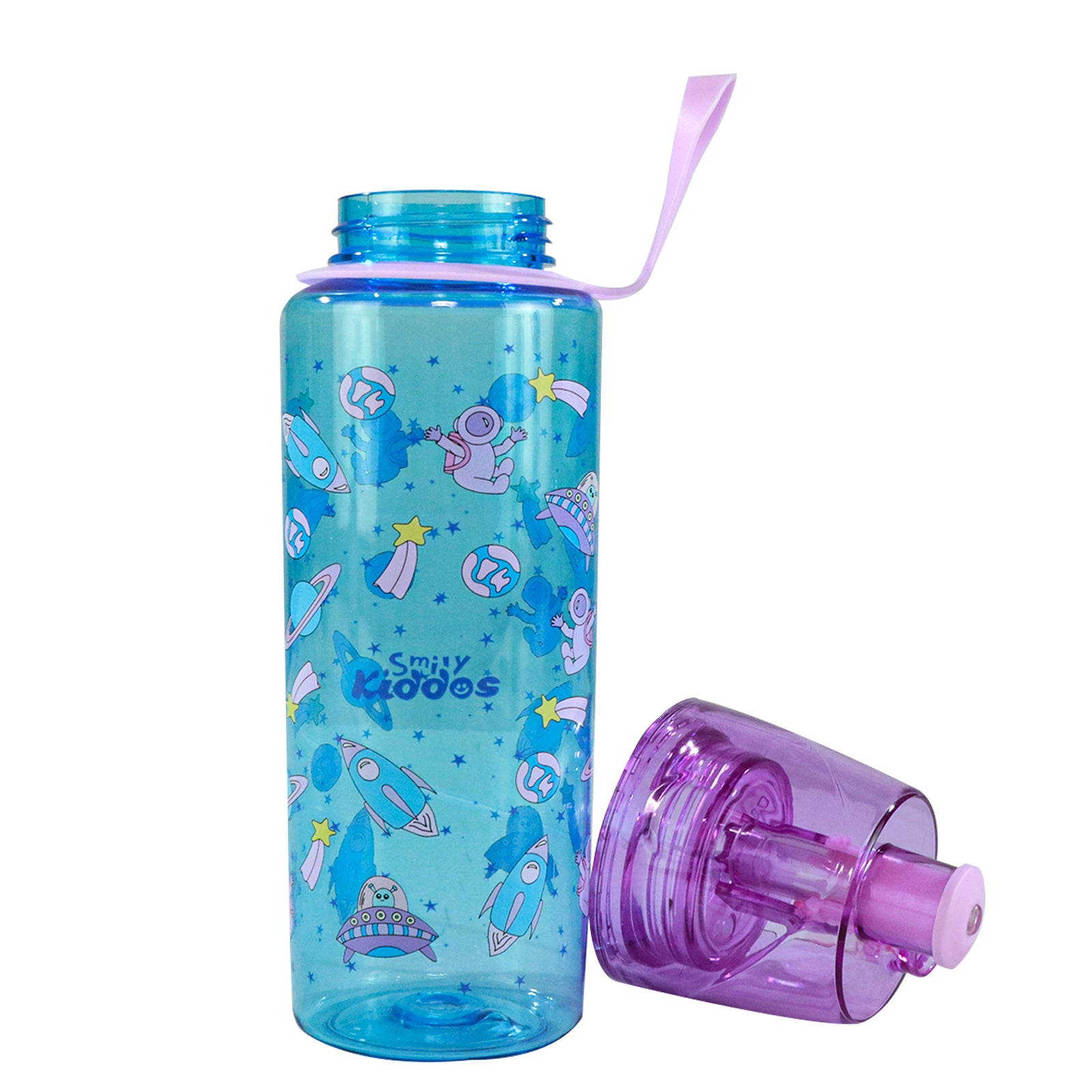 Smily kiddos Sports water bottle space theme light blue