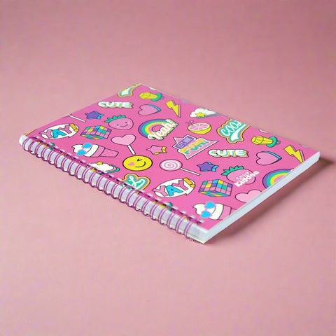 Image of Smily A5 Lined Notebook Pink