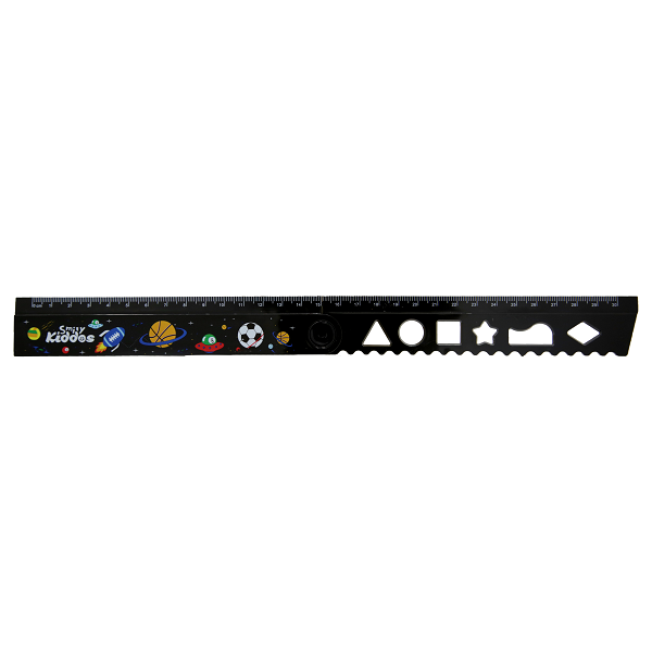 Smily Fold Up Ruler Black