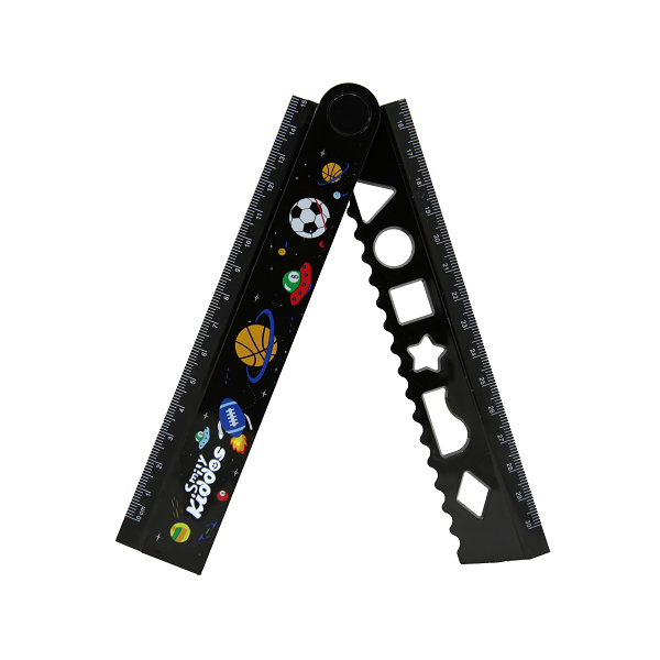 Smily Fold Up Ruler Black