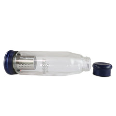 Smily Kiddos Glass bottles with Removable Stainless Steel Infuser Navy Blue