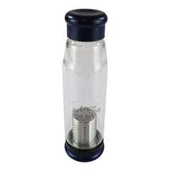 Smily Kiddos Glass bottles with Removable Stainless Steel Infuser Navy Blue