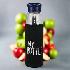 Smily Kiddos Glass bottles with Removable Stainless Steel Infuser Navy Blue