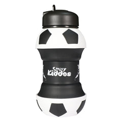 Smily Kiddos Silicone Expandable & Foldable Football Water Bottle Black & White