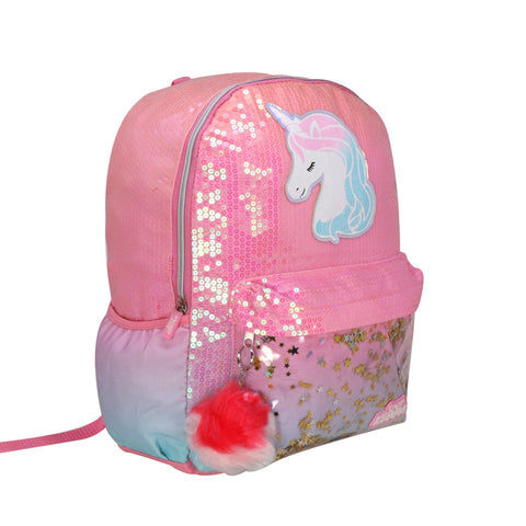 Image of Smily Kiddos Unicorn Charm Backpack For Girls - Pink