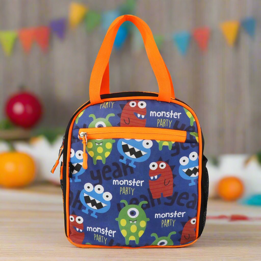 Smily kiddos joy lunch bag- Monster theme - Blue