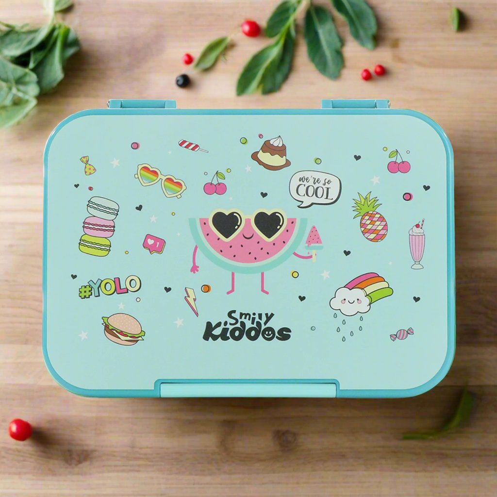 Smily Kiddos Bento lunch box-Cool Fruit Theme Light Blue