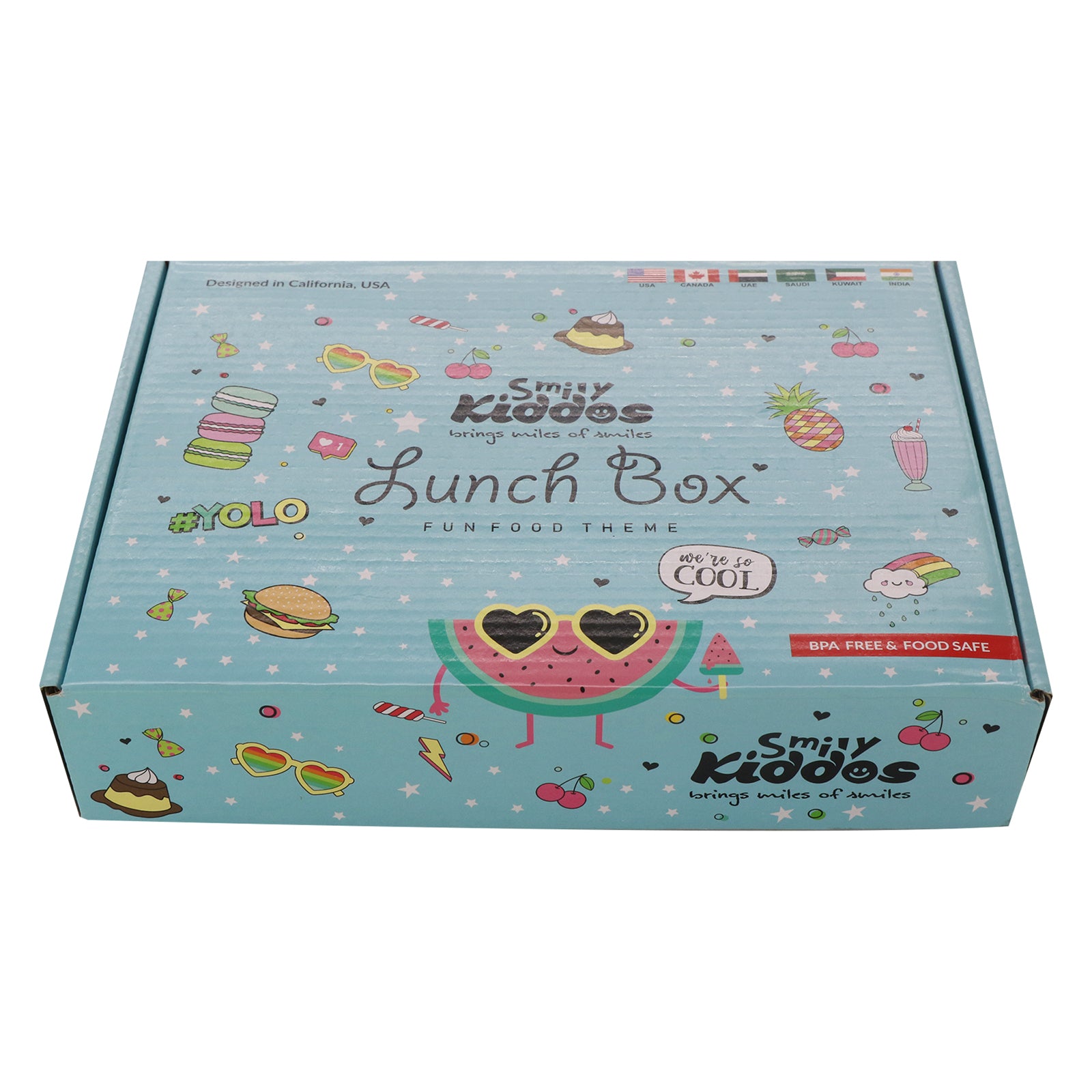 Smily Kiddos Bento lunch box-Cool Fruit Theme Light Blue