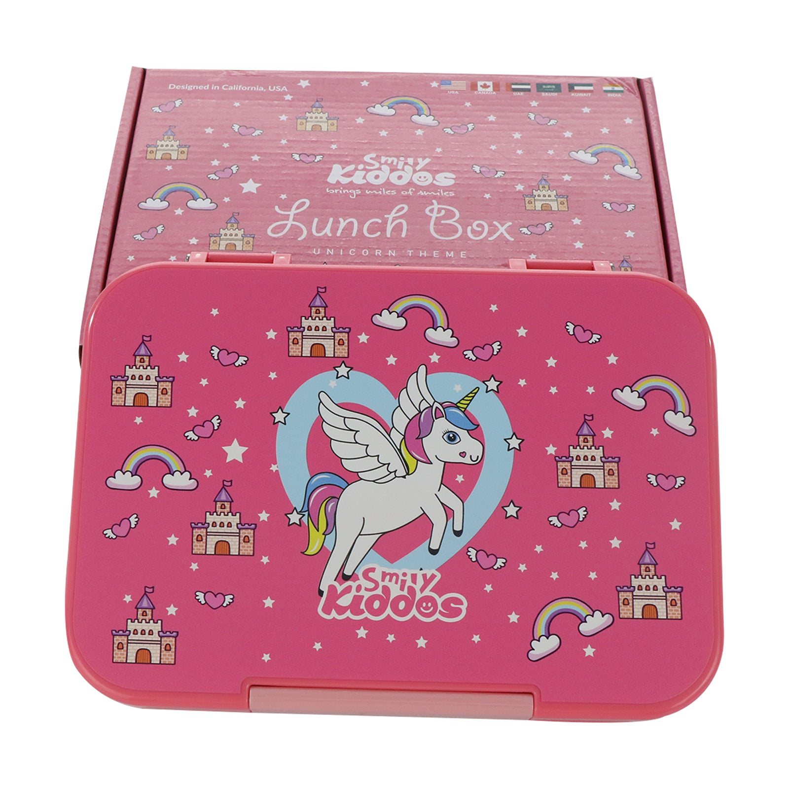 Smily Kiddos Bento lunch box-Unicorn Theme Pink