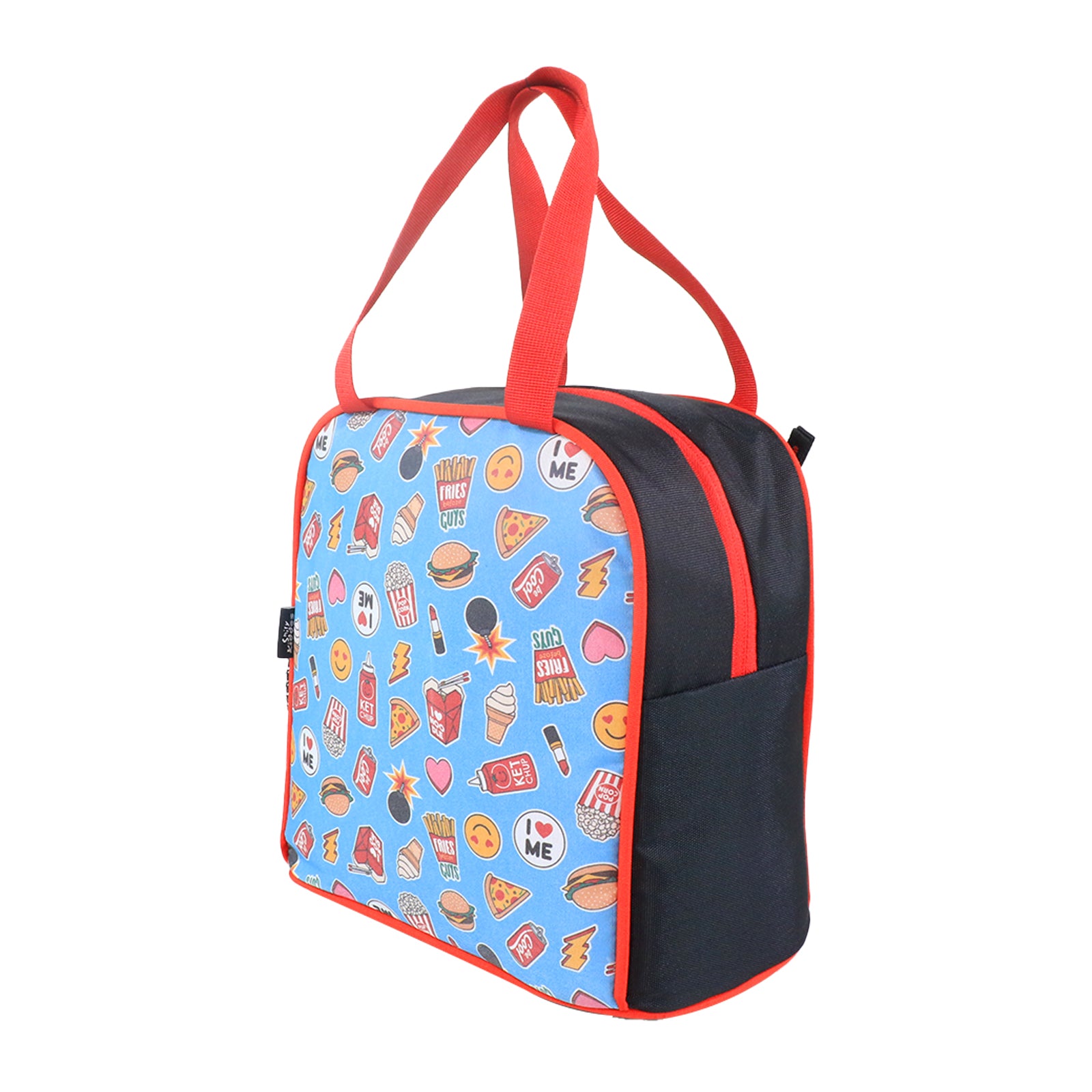 Smily kiddos joy lunch bag- Fast Food Theme - Teal blue