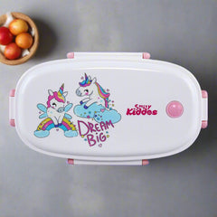 Smily kiddos Stainless Steel Lunch Box Small Dream Unicorn Theme - Light Pink 3+ years