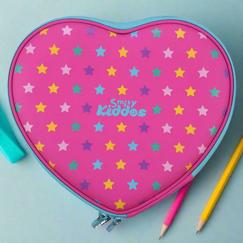 Image of Smily Kiddos Heart Hardtop Pencil Box Pink | Smily Kiddos hardtop Pencil boxes | Kids Stationary Products