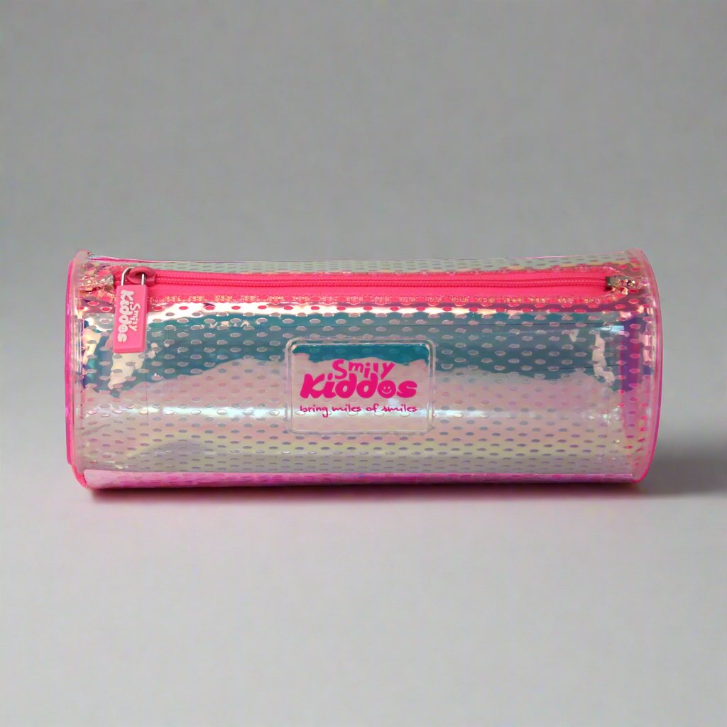 Smily Glossy Pencil Pouch Pink