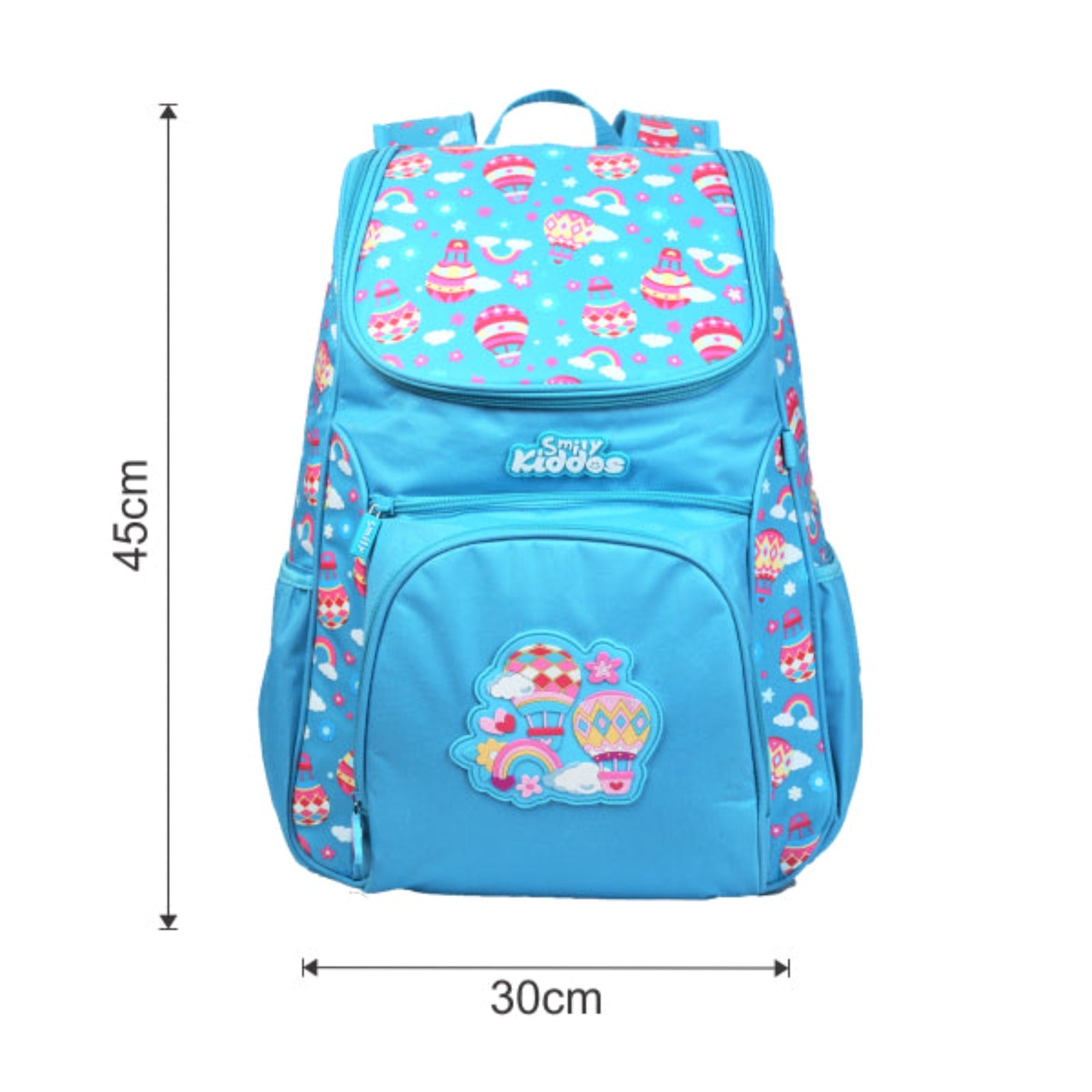 U Shape Backpack Light Blue dimension of bag