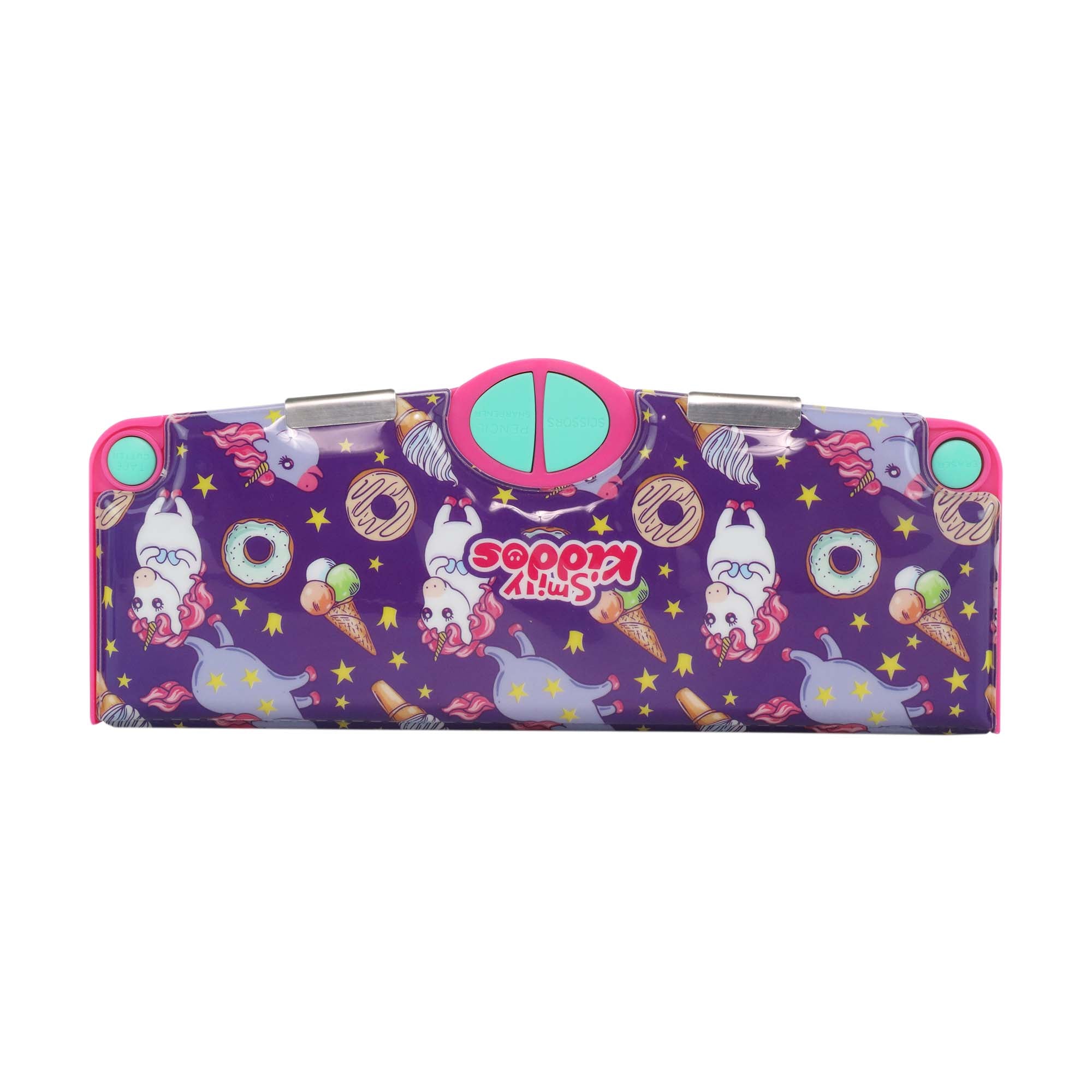 Smily Kiddos Multi Functional Pop Out Pencil Box for Kids Stationery for Children - Unicorn Ice Cream Purple