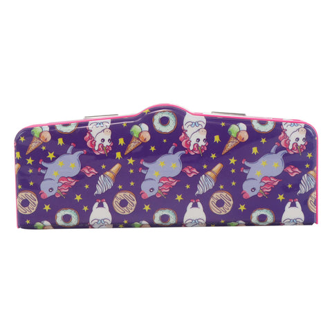 Image of Smily Kiddos Multi Functional Pop Out Pencil Box for Kids Stationery for Children - Unicorn Ice Cream Purple